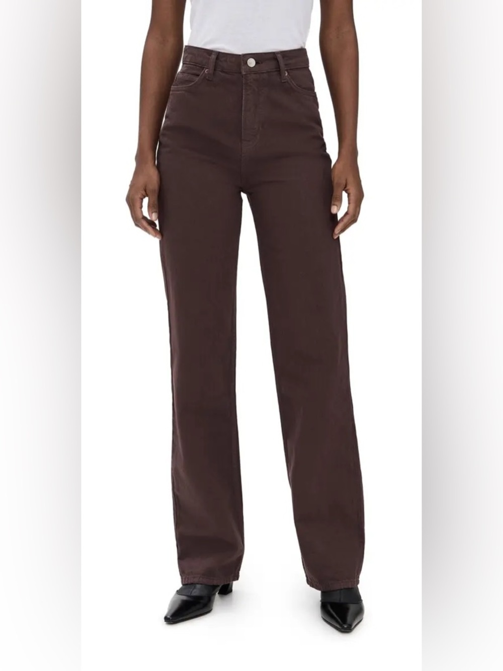 NWT Reformation Wilder High Rise Wide Leg Jeans in Mole Brown Size 26